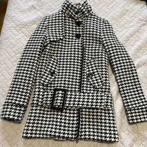 SOIA & KYO houndstooth 100% cotton winter jacket size med